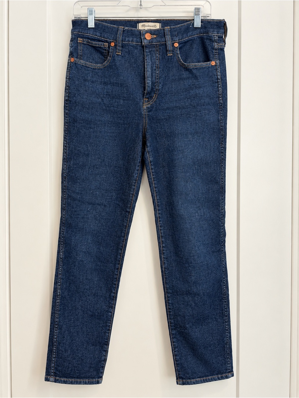 Madewell Dark Blue Straight-Leg High-Rise Jeans
